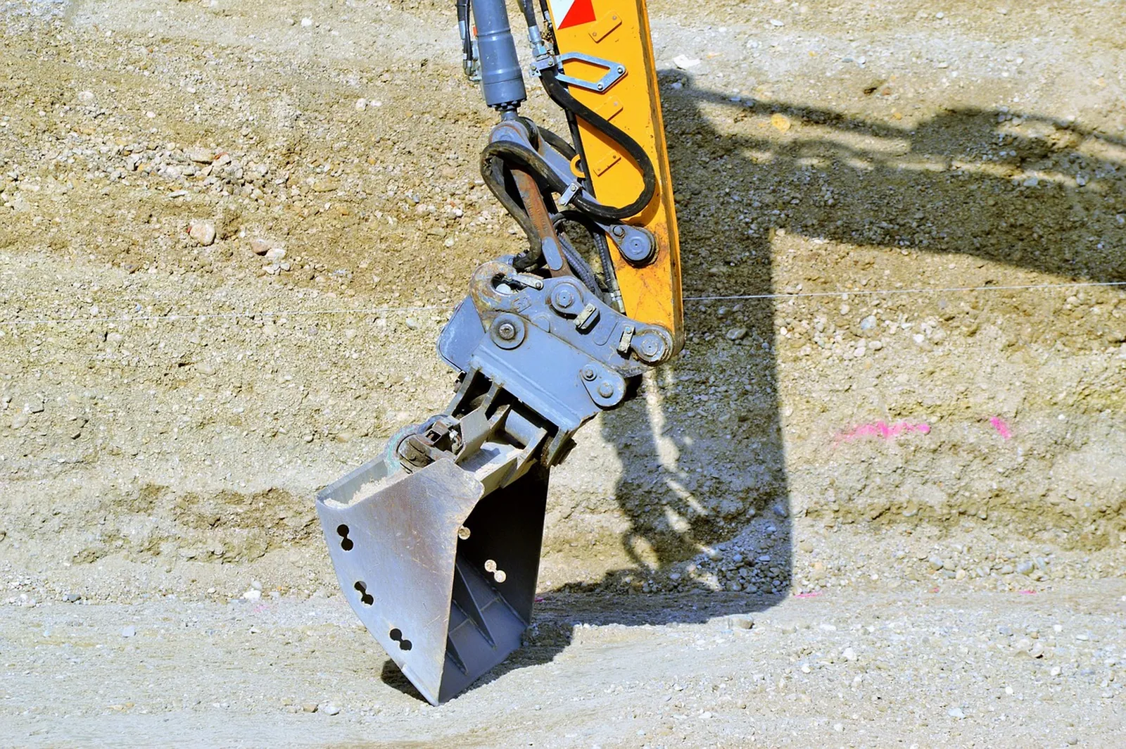 An excavator working on a site.