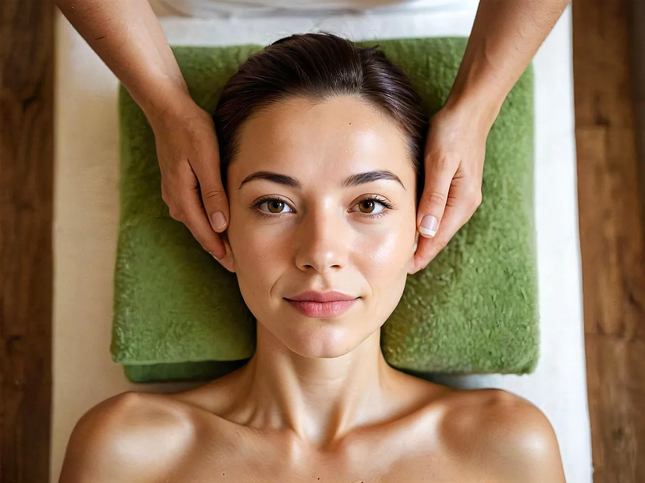 A client relaxing during a treatment.